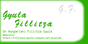 gyula fillitza business card